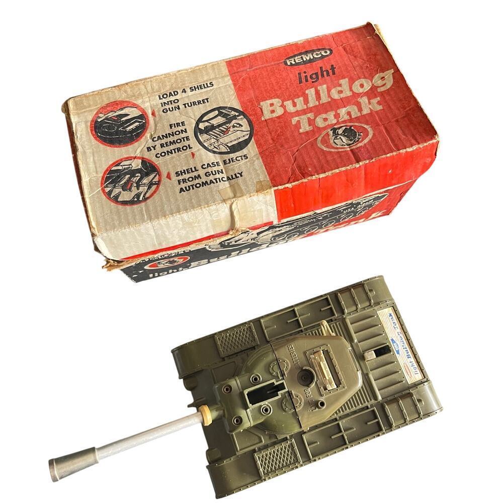 REMCO 1960's Vintage Army Bulldog Tank WORKING with Original Box TESTED